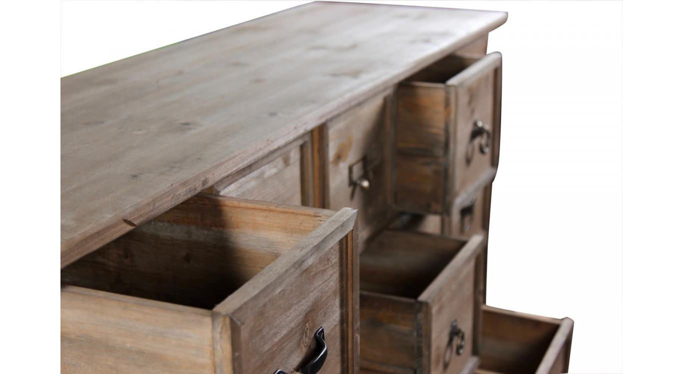 Wochenmöbel Chiffonnier Grainetier Holz 15 Schubladen 137.5x40.5x76cm