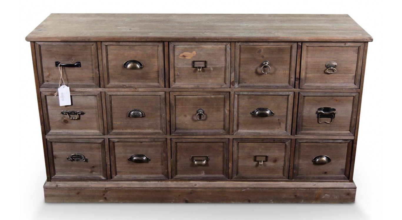 Wochenmöbel Chiffonnier Grainetier Holz 15 Schubladen 137.5x40.5x76cm