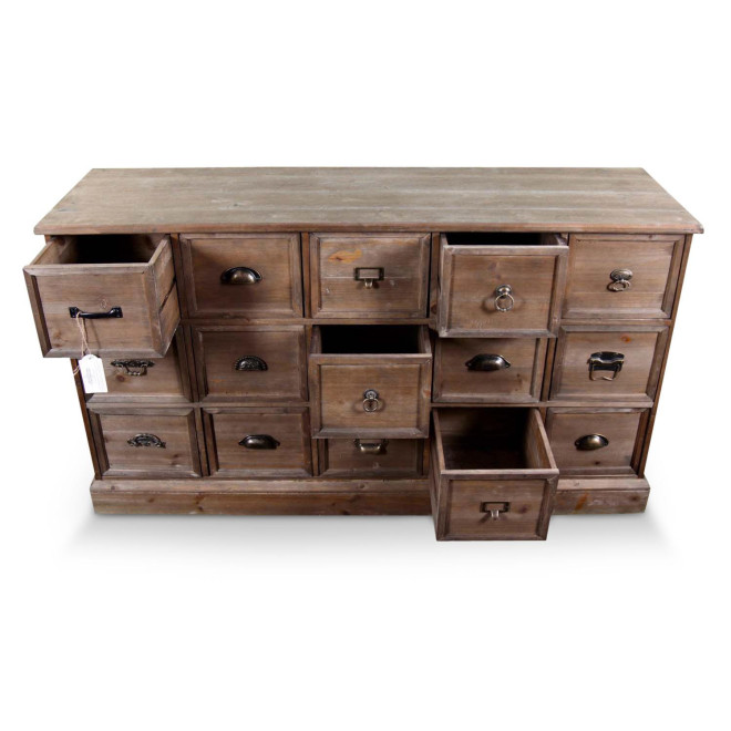 Wochenmöbel Chiffonnier Grainetier Holz 15 Schubladen 137.5x40.5x76cm