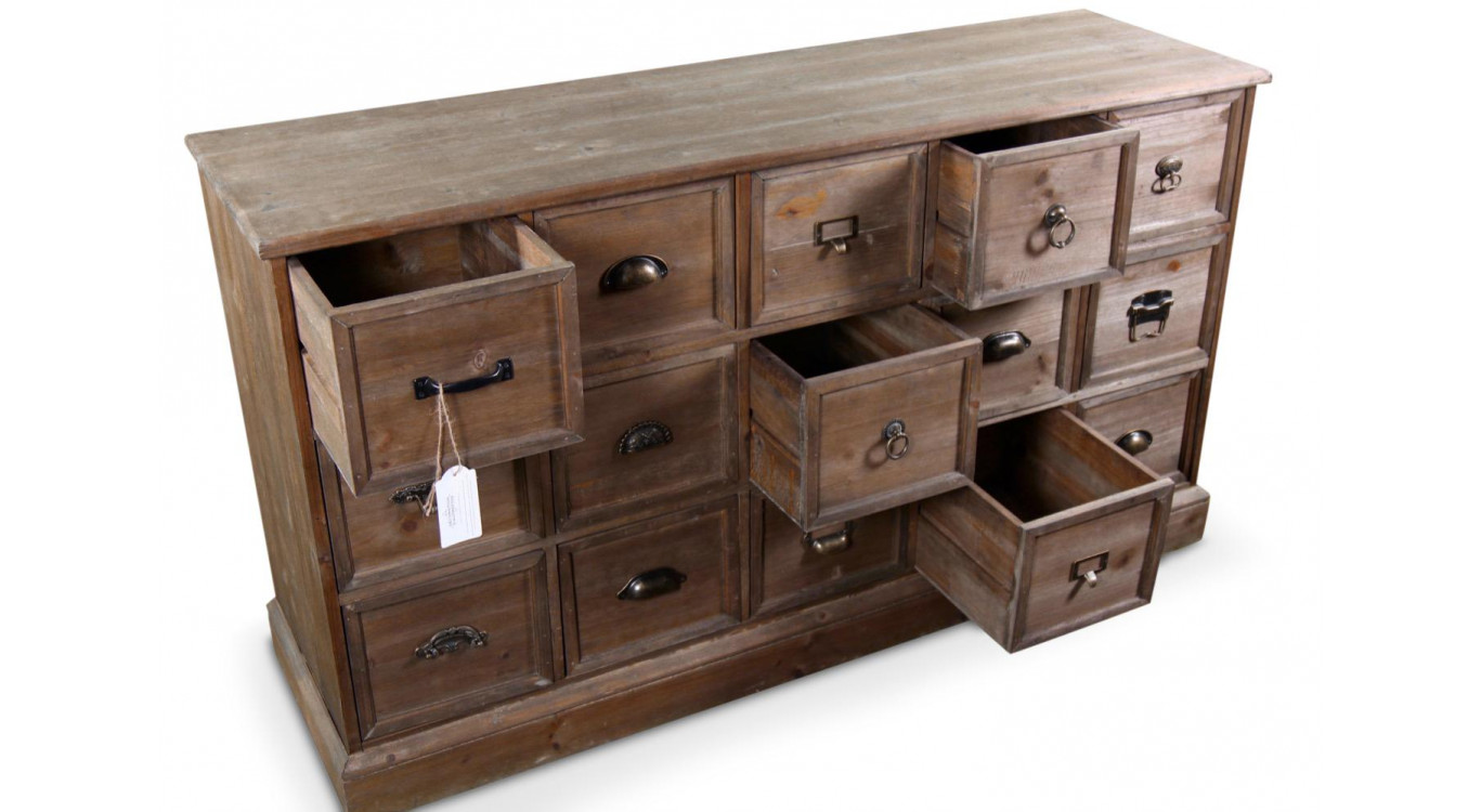 Wochenmöbel Chiffonnier Grainetier Holz 15 Schubladen 137.5x40.5x76cm