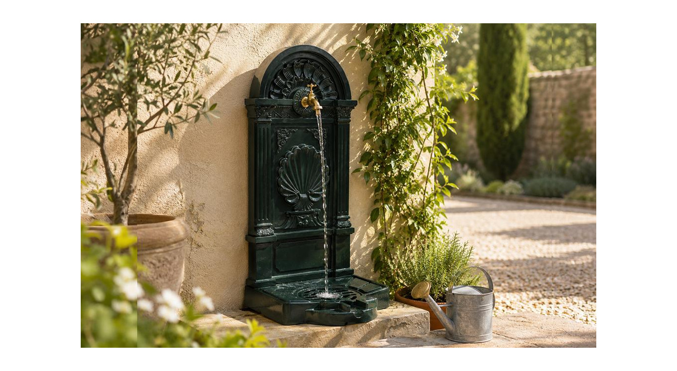 Gartenbrunnen Aluminium Grün 39x33x82.5cm