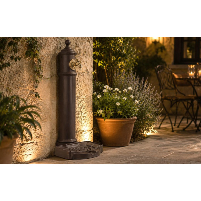 Brown Aluminium-Metal Garden Fountain 29x33.5x72cm