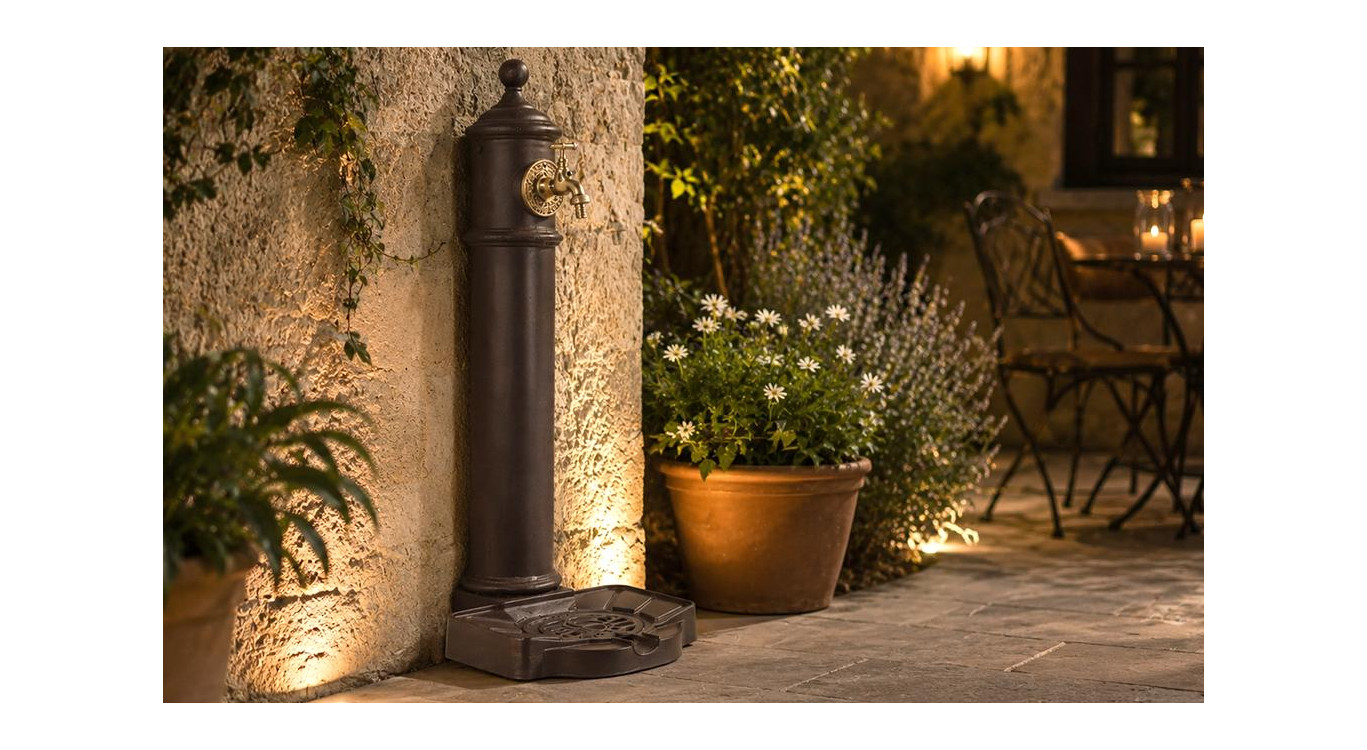 Brown Aluminium-Metal Garden Fountain 29x33.5x72cm