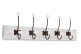 Patère Portemanteau Bois Cerusé Blanc 10 Accroches 70.5x9x19.5cm