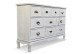 Wochenschrank Chiffonnier Grainetier Bois 10 Schubladen Cerusé Blanc 125x35x80cm