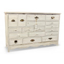 Kommode Grainetier 17 Schubladen Holz Weiß 124x32.5x78.5cm