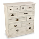 Grainetier Cómoda 12 Cajones Madera Cerámica Blanca 84x32x92cm