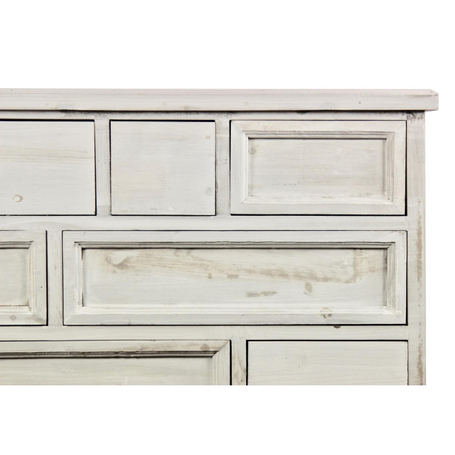 Meuble Semainier Chiffonnier Grainetier Bois Cerusé Blanc 12 Tiroirs Nu 84x32x92cm