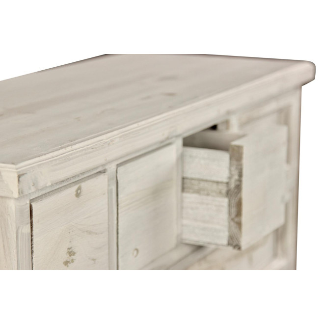 Meuble Semainier Chiffonnier Grainetier Bois Cerusé Blanc 12 Tiroirs Nu 84x32x92cm