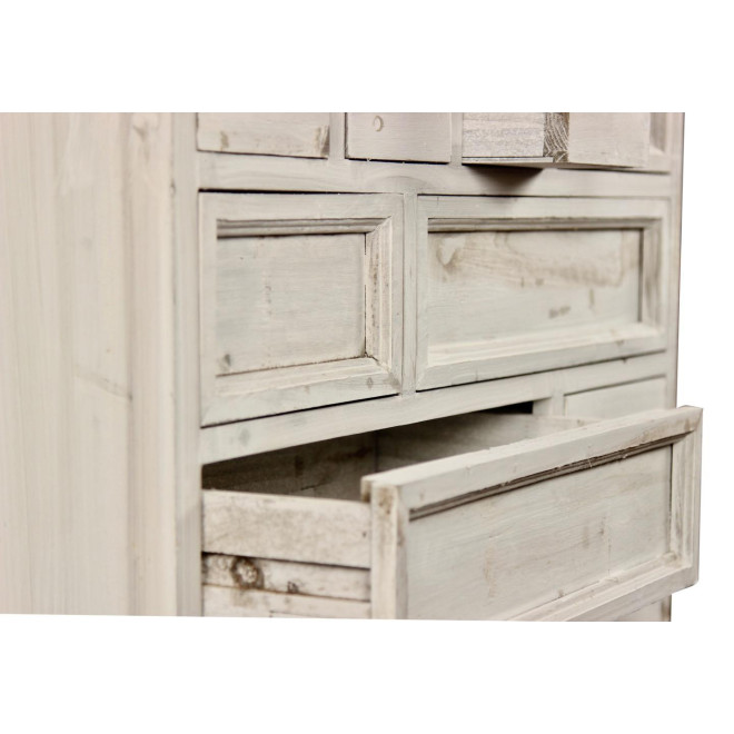 Meuble Semainier Chiffonnier Grainetier Bois Cerusé Blanc 12 Tiroirs Nu 84x32x92cm