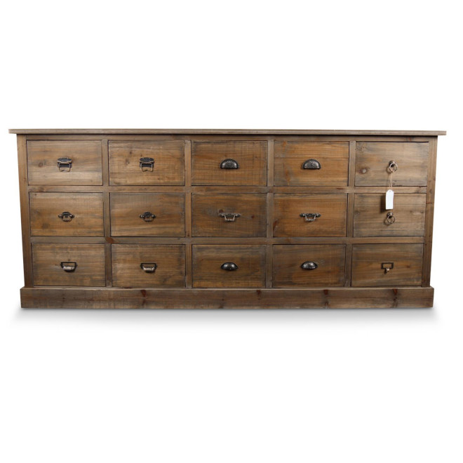Wochenmöbel Chiffonnier Grainetier Holz 15 Schubladen 200x55x85cm