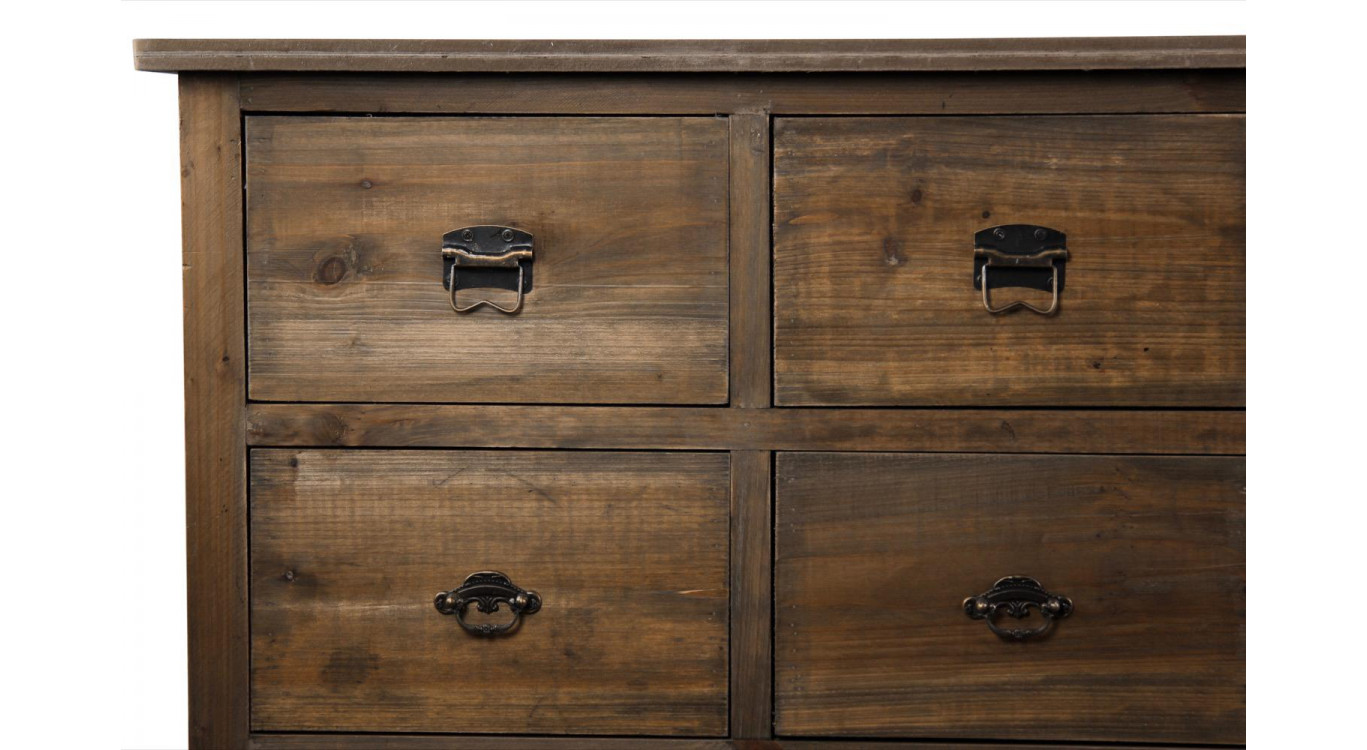 Wochenmöbel Chiffonnier Grainetier Holz 15 Schubladen 200x55x85cm