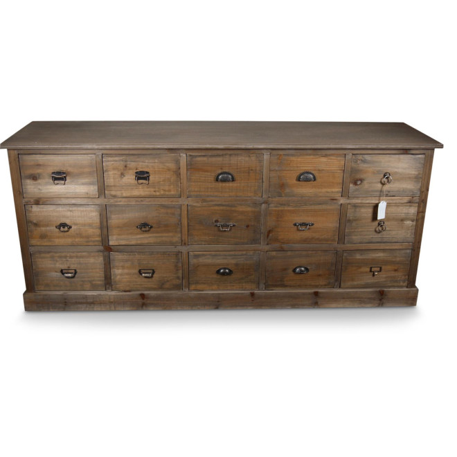 Wochenmöbel Chiffonnier Grainetier Holz 15 Schubladen 200x55x85cm