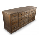 Credenza in legno a 15 cassetti 200x55x85cm
