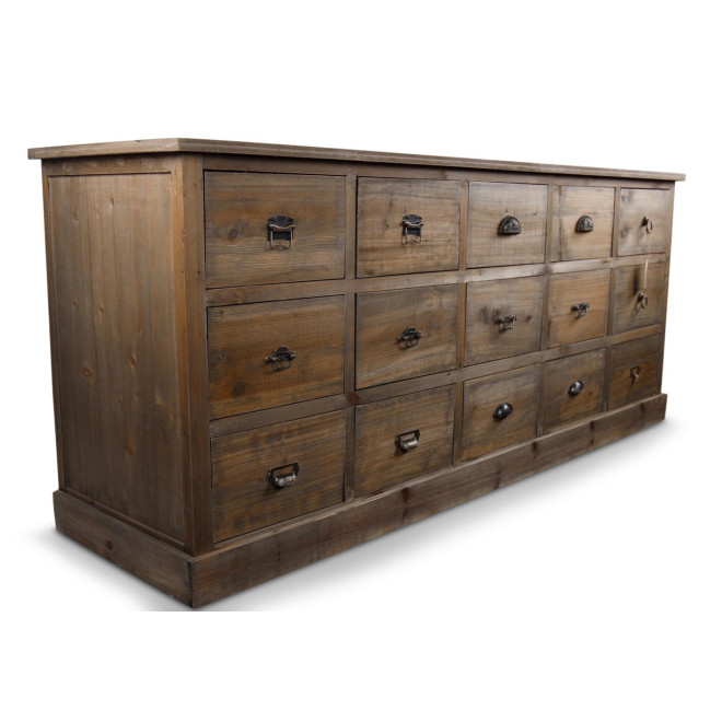 Wochenmöbel Chiffonnier Grainetier Holz 15 Schubladen 200x55x85cm