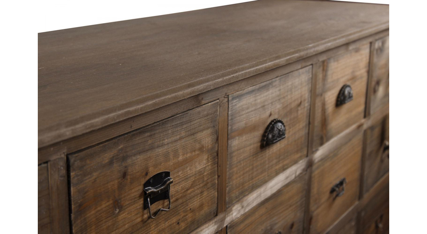 Wochenmöbel Chiffonnier Grainetier Holz 15 Schubladen 200x55x85cm