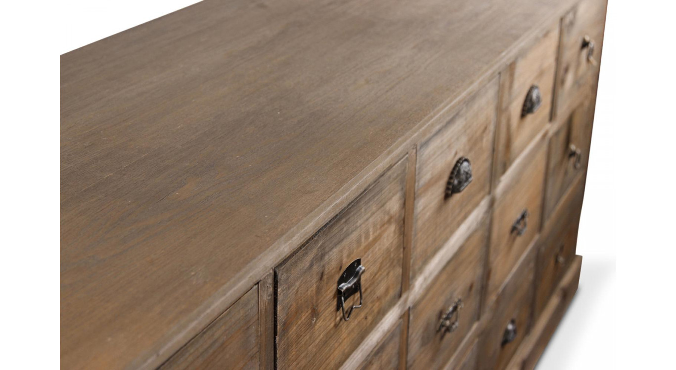Wochenmöbel Chiffonnier Grainetier Holz 15 Schubladen 200x55x85cm
