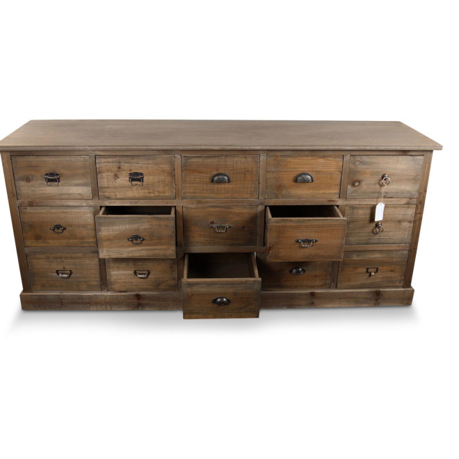 Wochenmöbel Chiffonnier Grainetier Holz 15 Schubladen 200x55x85cm
