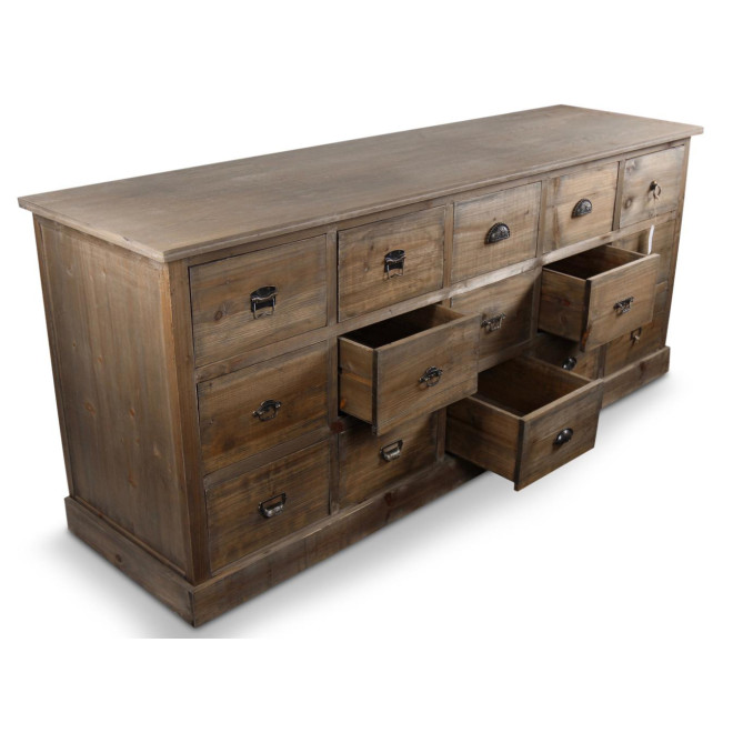 Wochenmöbel Chiffonnier Grainetier Holz 15 Schubladen 200x55x85cm