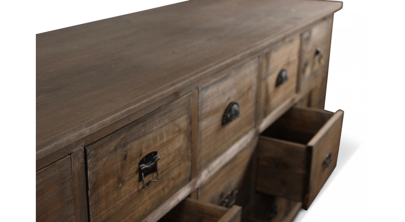 Wochenmöbel Chiffonnier Grainetier Holz 15 Schubladen 200x55x85cm