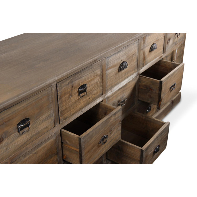 Wochenmöbel Chiffonnier Grainetier Holz 15 Schubladen 200x55x85cm