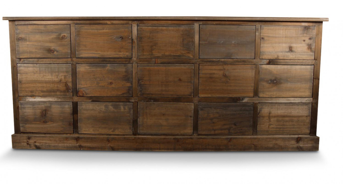 Wochenmöbel Chiffonnier Grainetier Bois 15 Schubladen Nu 200x55x85cm