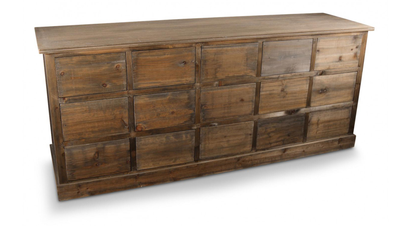 Wochenmöbel Chiffonnier Grainetier Bois 15 Schubladen Nu 200x55x85cm
