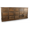 15 Drawer Bare Wood Sideboard 200x55x85cm