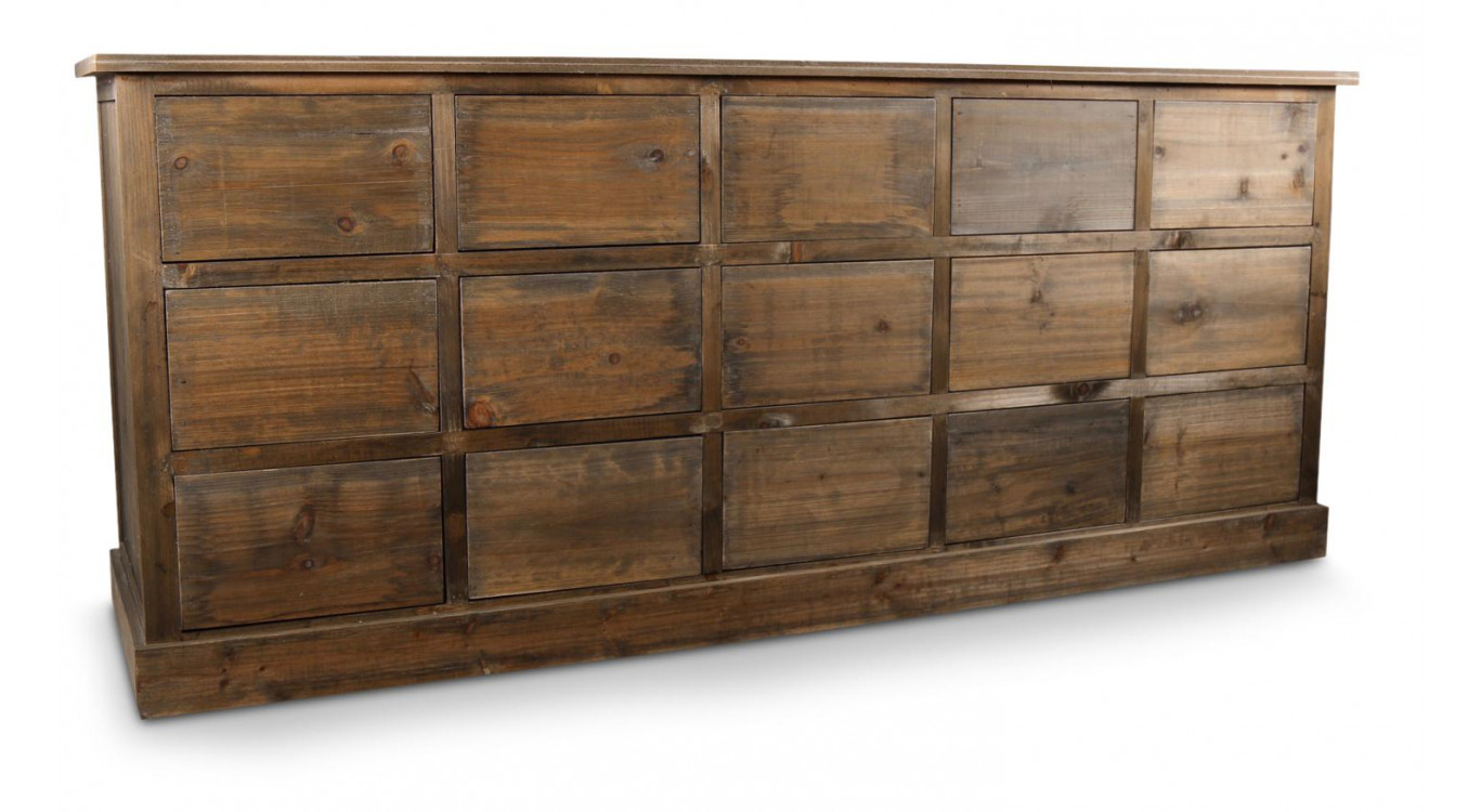 Wochenmöbel Chiffonnier Grainetier Bois 15 Schubladen Nu 200x55x85cm