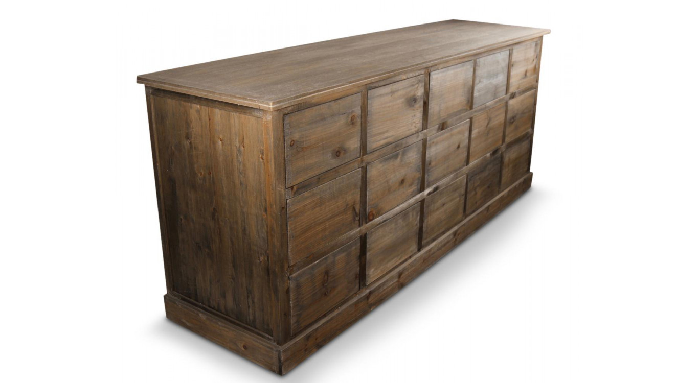 Wochenmöbel Chiffonnier Grainetier Bois 15 Schubladen Nu 200x55x85cm