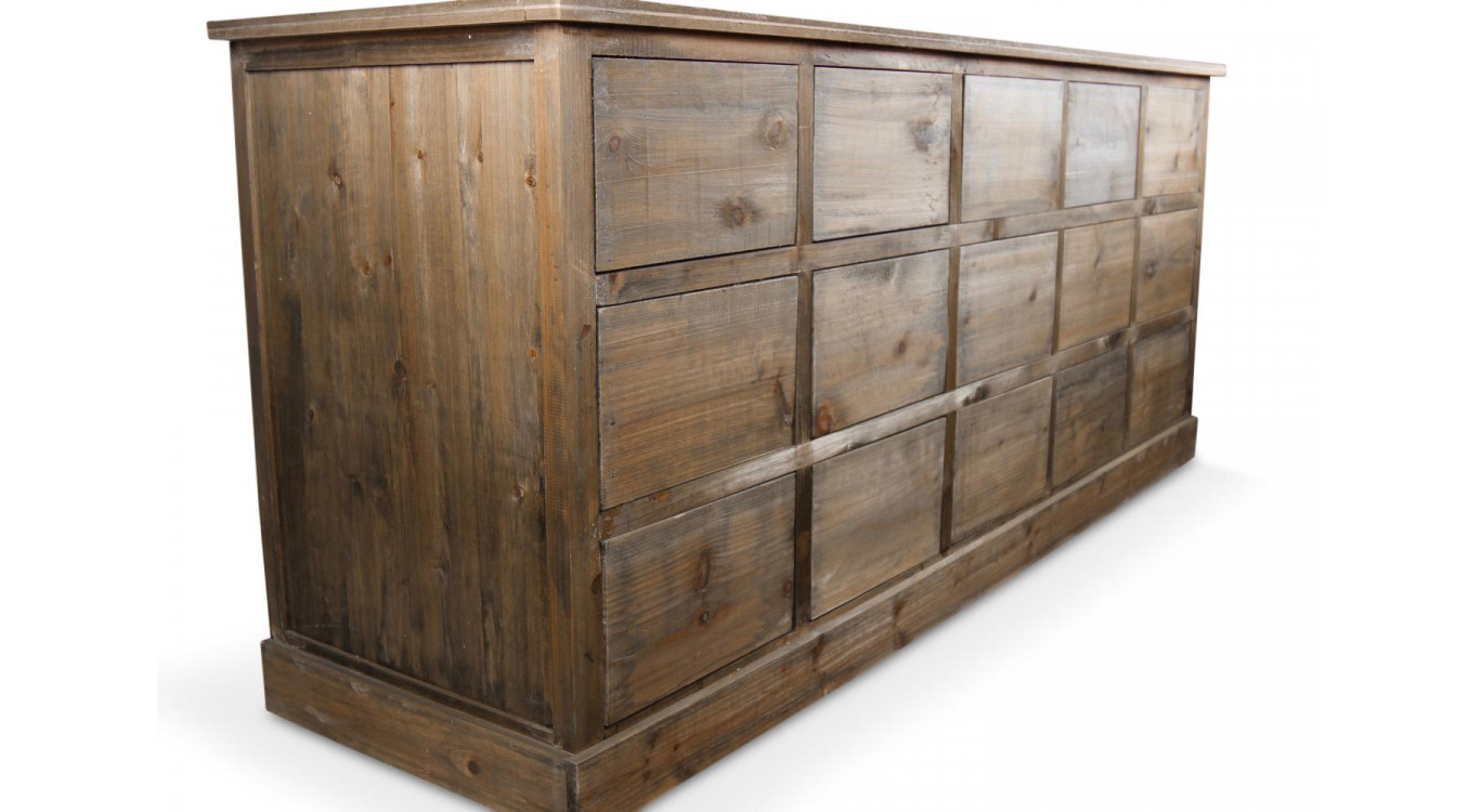 Wochenmöbel Chiffonnier Grainetier Bois 15 Schubladen Nu 200x55x85cm