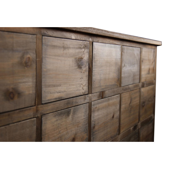 Meuble Semainier Chiffonnier Grainetier Bois 15 Tiroirs Nu 200x55x85cm