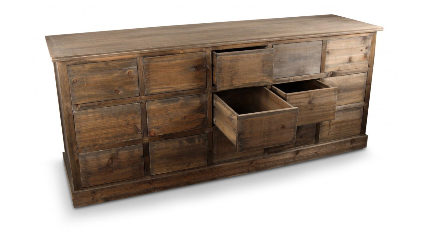 Wochenmöbel Chiffonnier Grainetier Bois 15 Schubladen Nu 200x55x85cm