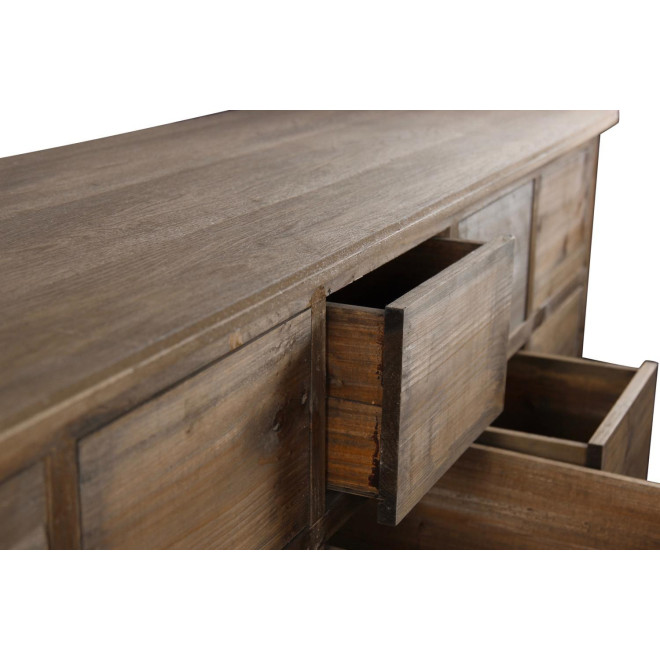 Meuble Semainier Chiffonnier Grainetier Bois 15 Tiroirs Nu 200x55x85cm