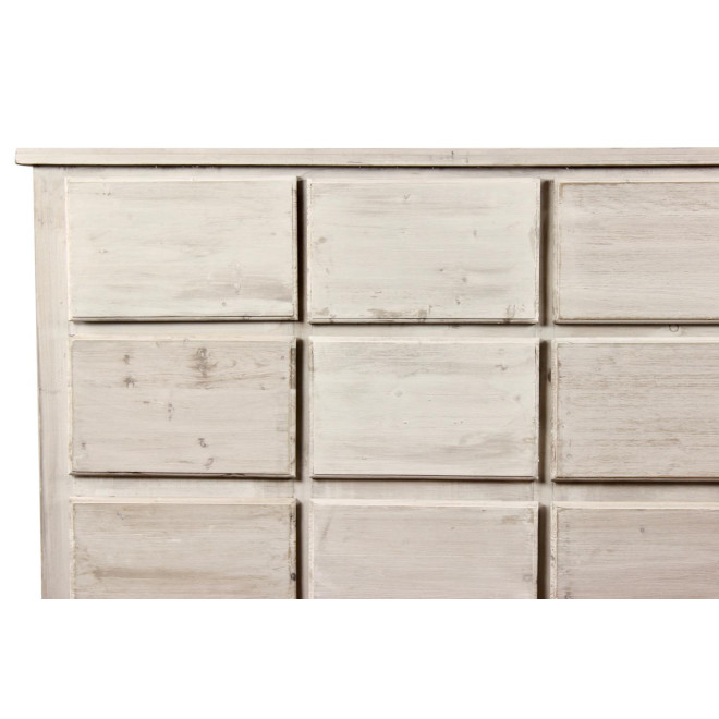 Wochenschrank Chiffonnier Grainetier Bois 12 Schubladen Cerusé Blanc Nu 167x54x91cm