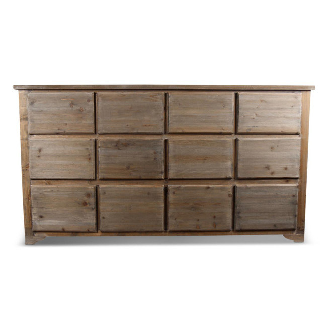 Meuble Semainier Chiffonnier Grainetier Bois 12 Tiroirs Nu 167x54x91cm