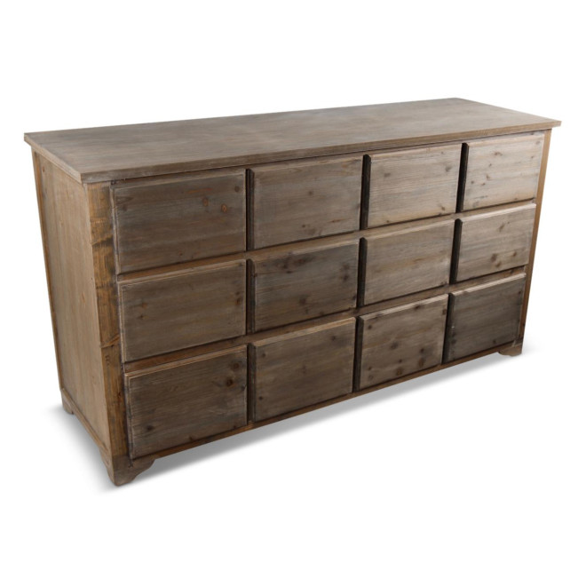 Meuble Semainier Chiffonnier Grainetier Bois 12 Tiroirs Nu 167x54x91cm