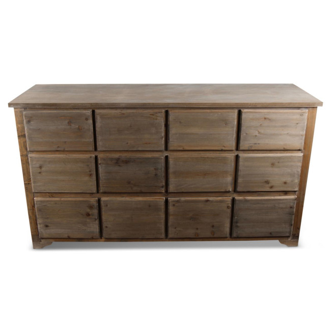 Meuble Semainier Chiffonnier Grainetier Bois 12 Tiroirs Nu 167x54x91cm