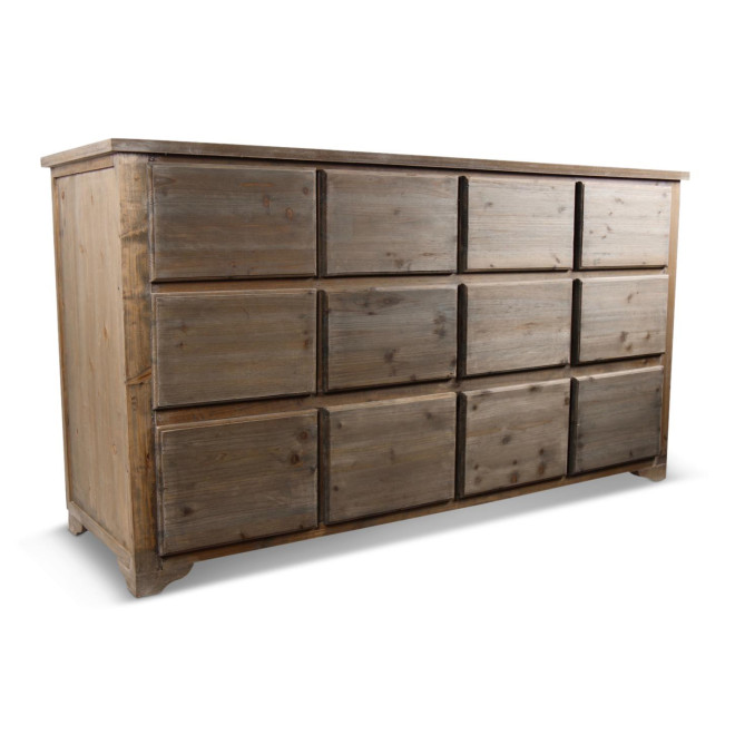 Meuble Semainier Chiffonnier Grainetier Bois 12 Tiroirs Nu 167x54x91cm