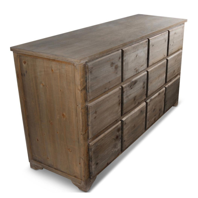 Meuble Semainier Chiffonnier Grainetier Bois 12 Tiroirs Nu 167x54x91cm