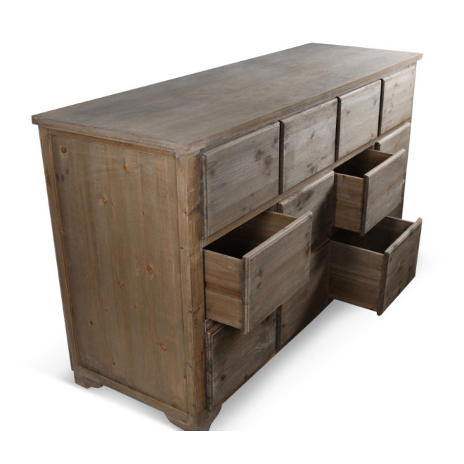 Meuble Semainier Chiffonnier Grainetier Bois 12 Tiroirs Nu 167x54x91cm