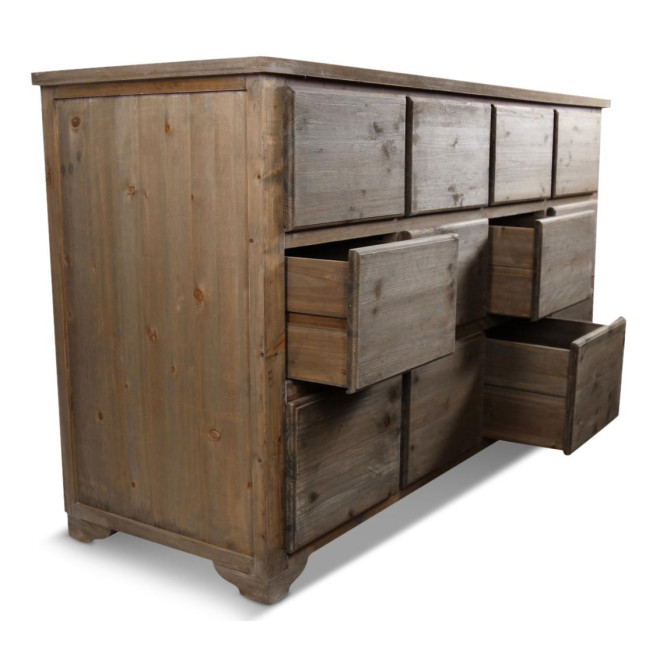 Meuble Semainier Chiffonnier Grainetier Bois 12 Tiroirs Nu 167x54x91cm