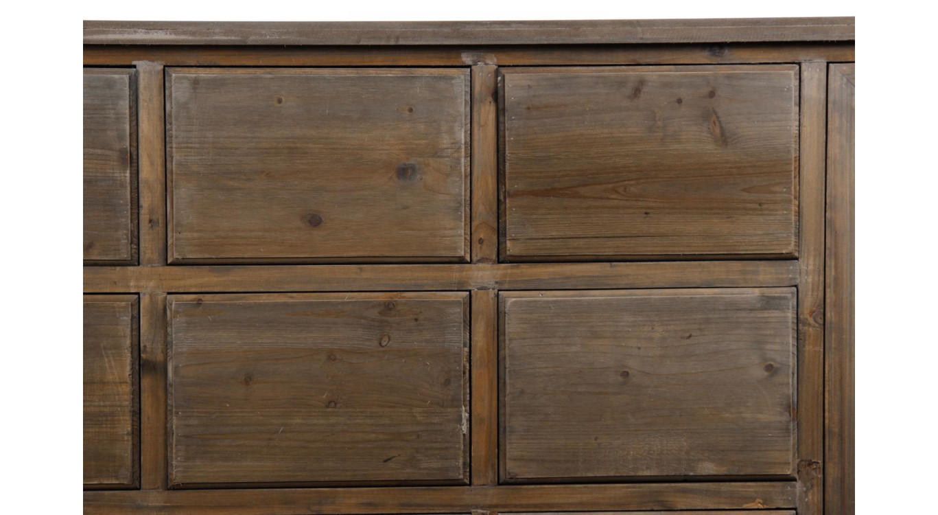 Meuble Semainier Chiffonnier Grainetier Bois 9 Tiroirs Nu 210x54x90cm
