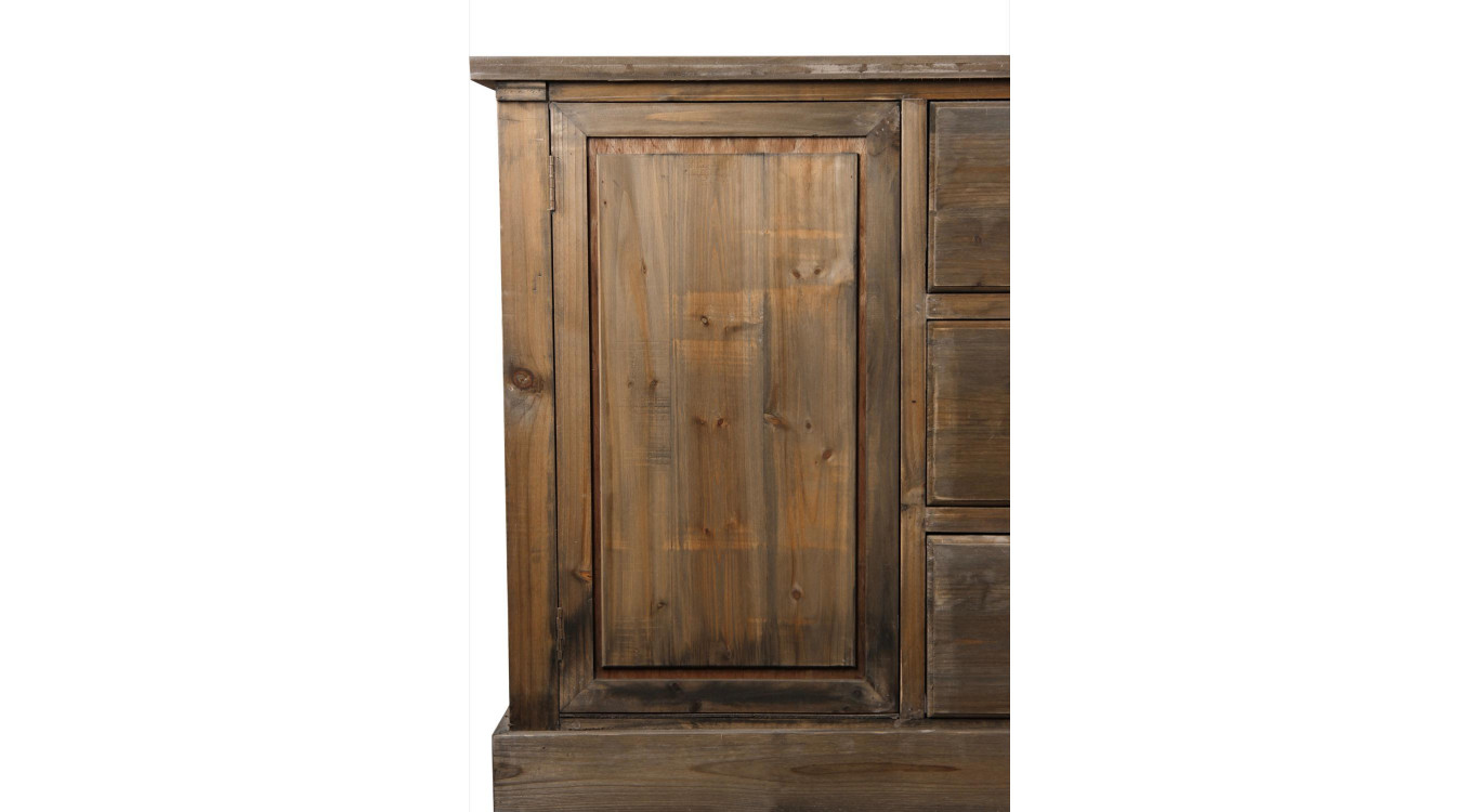 Meuble Semainier Chiffonnier Grainetier Bois 9 Tiroirs Nu 210x54x90cm