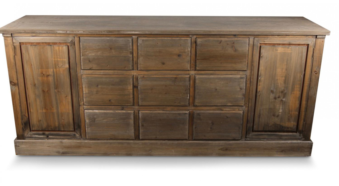 Wochenmöbel Chiffonnier Grainetier Bois 9 Schubladen Nu 210x54x90cm