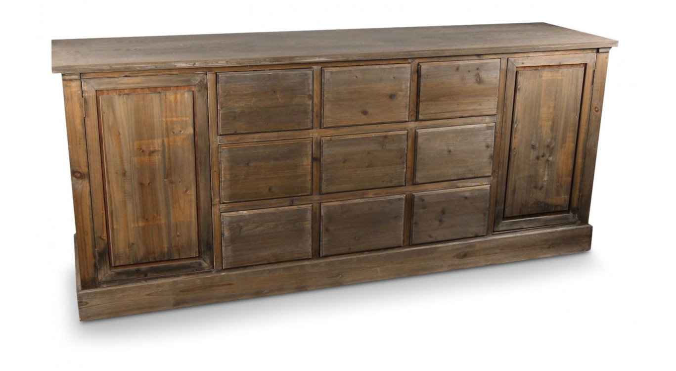 Wochenmöbel Chiffonnier Grainetier Bois 9 Schubladen Nu 210x54x90cm