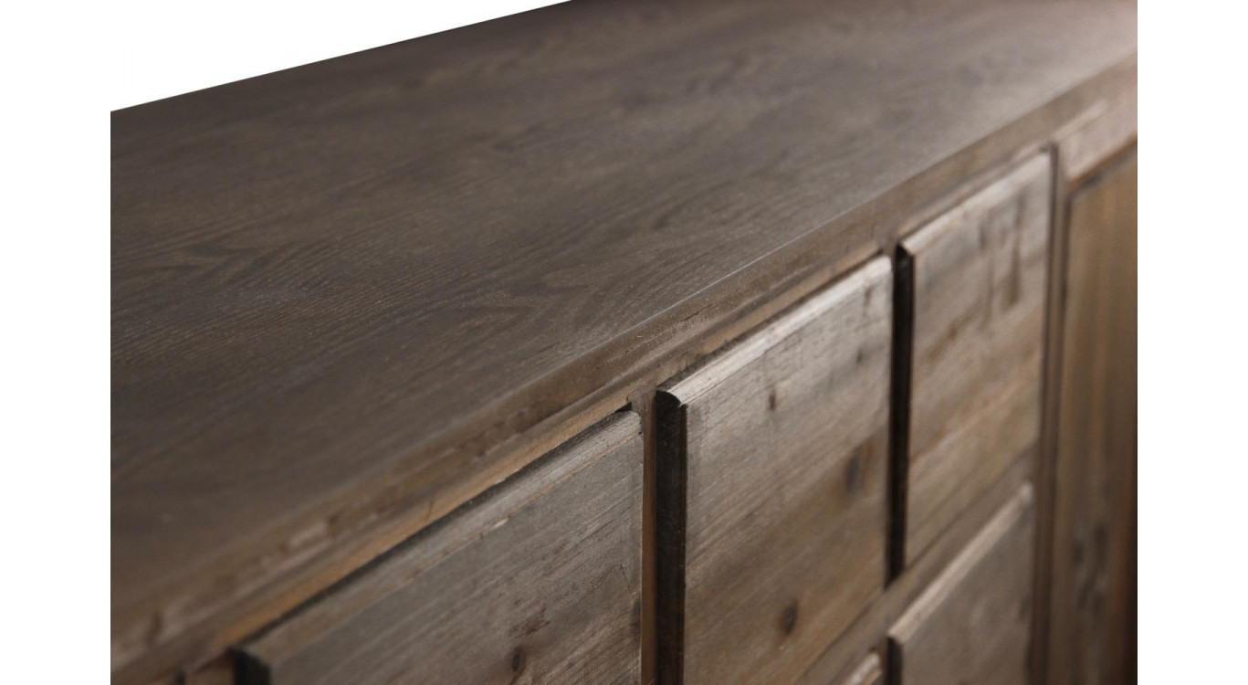 Meuble Semainier Chiffonnier Grainetier Bois 9 Tiroirs Nu 210x54x90cm