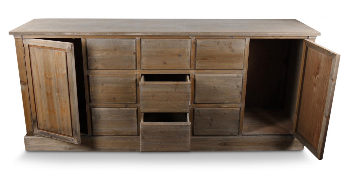 Wochenmöbel Chiffonnier Grainetier Bois 9 Schubladen Nu 210x54x90cm