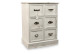 Meuble Semainier Chiffonnier Grainetier Bois 6 Tiroirs Cerusé Blanc 58x40.5x76cm