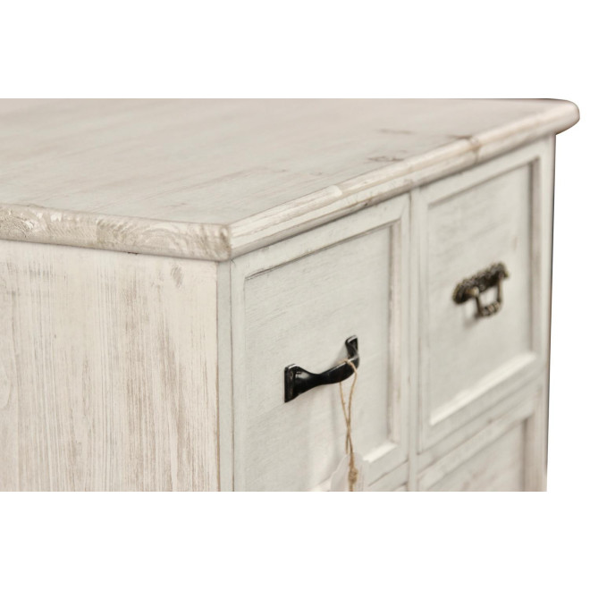 Wochenmöbel Chiffonnier Grainetier Bois 6 Schubladen Cerusé Blanc 58x40.5x76cm
